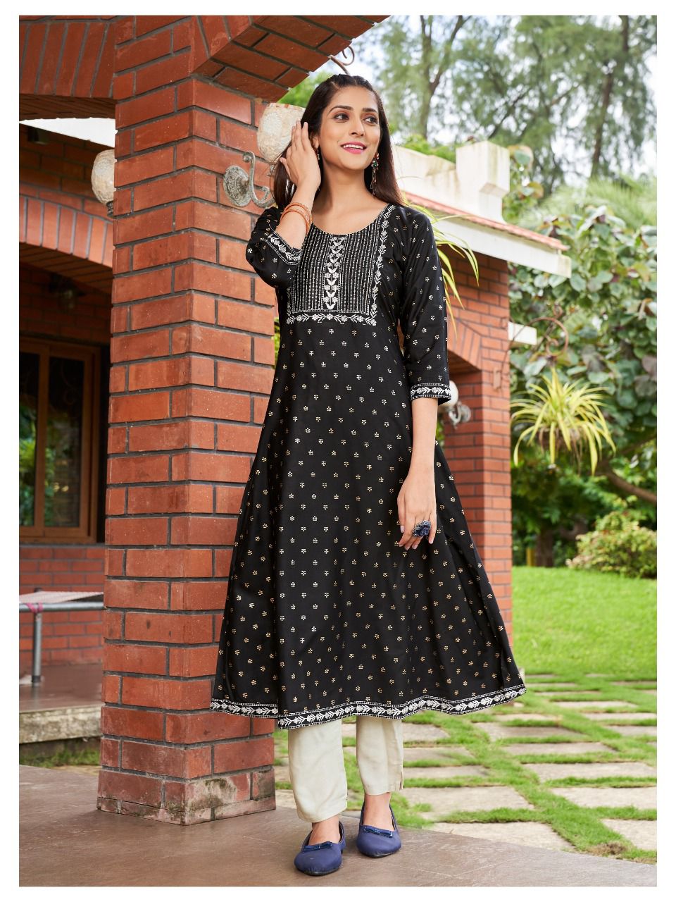 Ala Vaikuthupuram Super Printed Designer Wholesale Anarkali Kurtis
